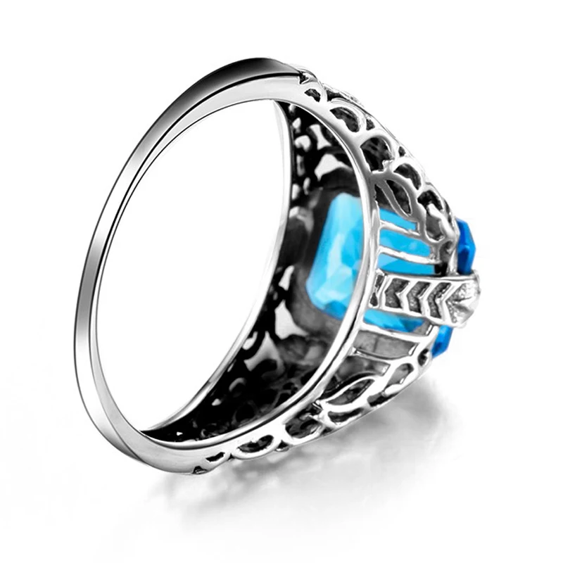 Женское кольцо из серебра 925 пробы с небесно голубым камнем|ring fashion|ring forrings for women |