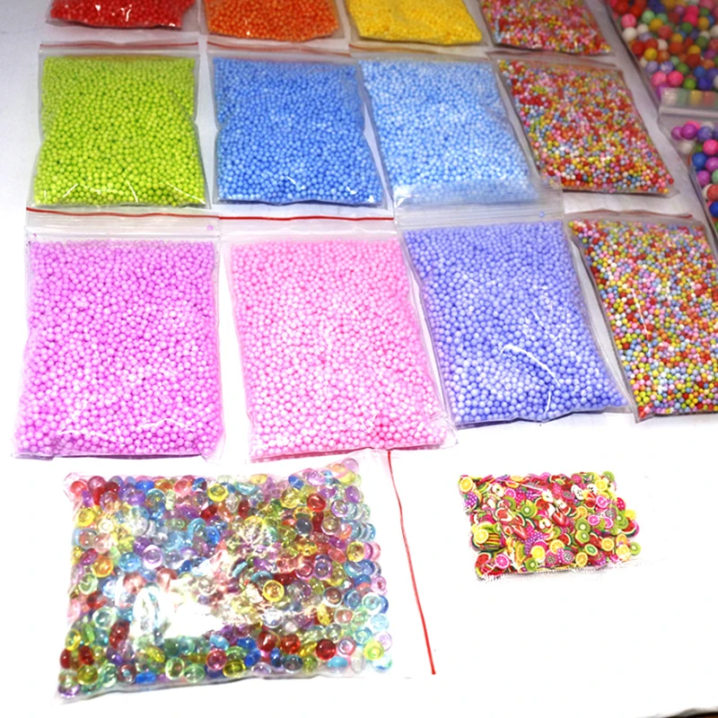 17 Pack DIY Snow Mud Particles Accessories Slime Balls Small Tiny Foam Beads For Floam Filler For DIY Supplies 7-9mm