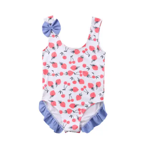 

2018 Summer Cute Sweet Toddler Kid Baby Girl Summer Swimsuit Fruit Print Romper Bikini Swimwear Bathing Suit