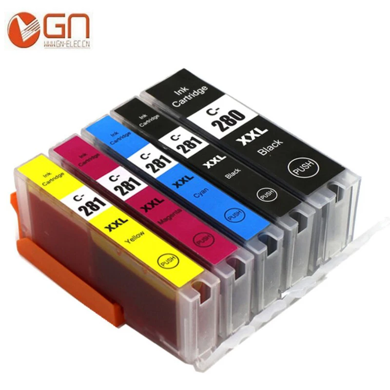 GN 5PK Compatible for Canon PGI-280 CLI-281 PGI280 CLI281 Ink Cartridge Suit For PIXMA TR7520 TR8520 TS6120 TS8120 TS9120 | Компьютеры и