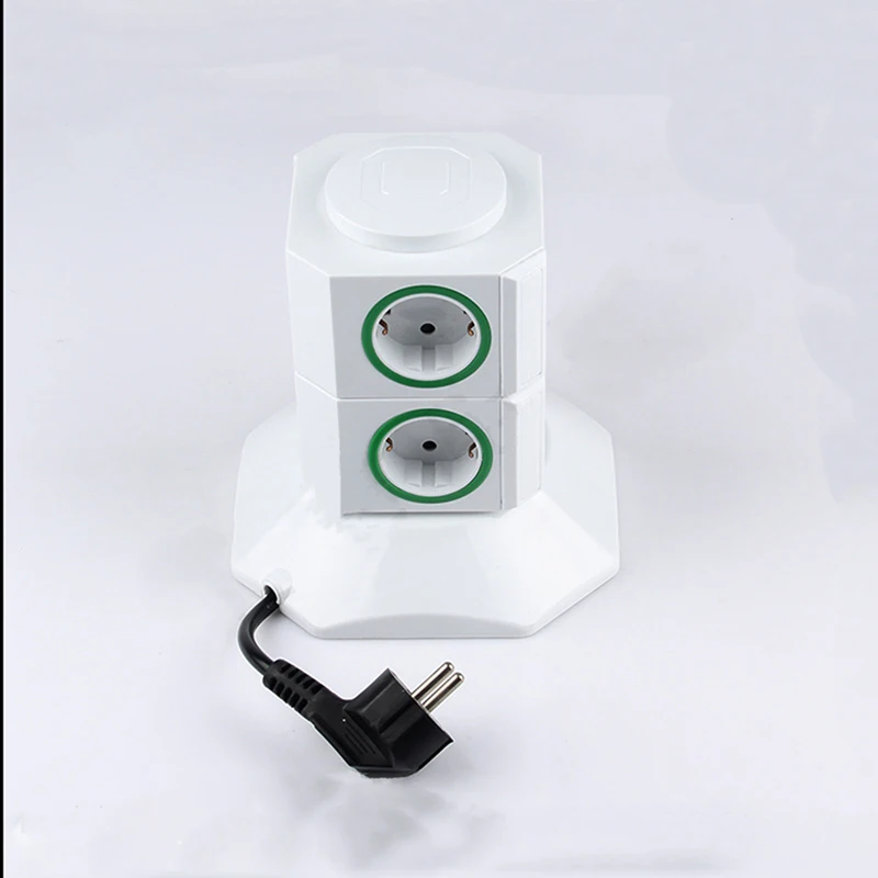 

The new double-layer European standard dual USB lightning protection power socket
