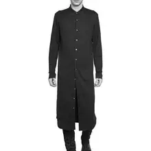 S-5XL! Для Мужчин's clohitng GD мужской моды выгравированы дизайн модель длинная рубашка очень длинная рубашка Большие размеры певица костюмы