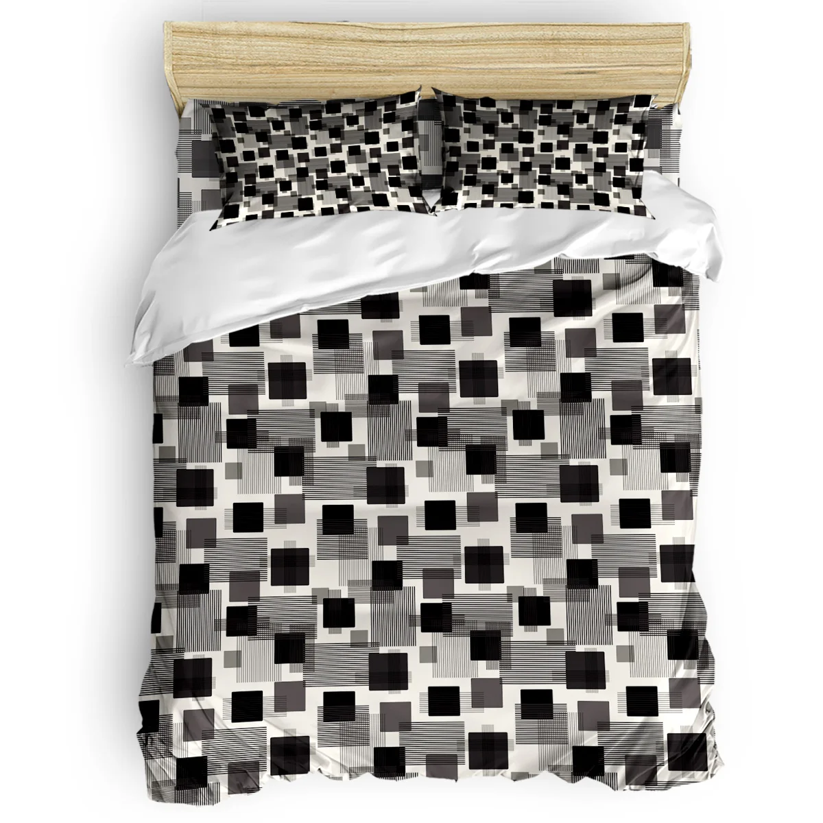 

3D Abstract Check Bedding Set 4pcs Bedclothes Queen/Twin/King Size Bedding Sets Duvet Cover Housse De Couette Dekbedovertrek Kid