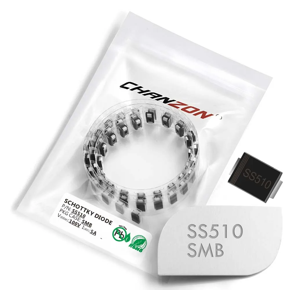 50 шт.) SS510 SMD Шоттки барьер выпрямитель диоды 5A 100 V SMB(DO-214AA) 5 ампер 100 Вольт