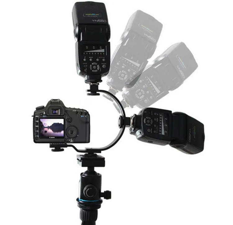 Горячие продукты C образный Speedlite кронштейны Горячий башмак головы кронштейны камера вспышка свет металлический кронштейн