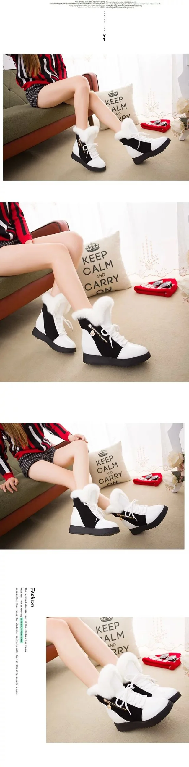 QGXSSHI/Новинка; зимние детские ботинки; женские ботинки на меху, увеличивающие рост; плюшевые теплые хлопковые ботинки на шнуровке для девочек и студентов