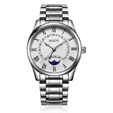 AESOP Quartz Watch Multi-Function Chronograph Complete Calendar Moon Phase Waterproof Stainless Luxury Relojes Para Hombre
