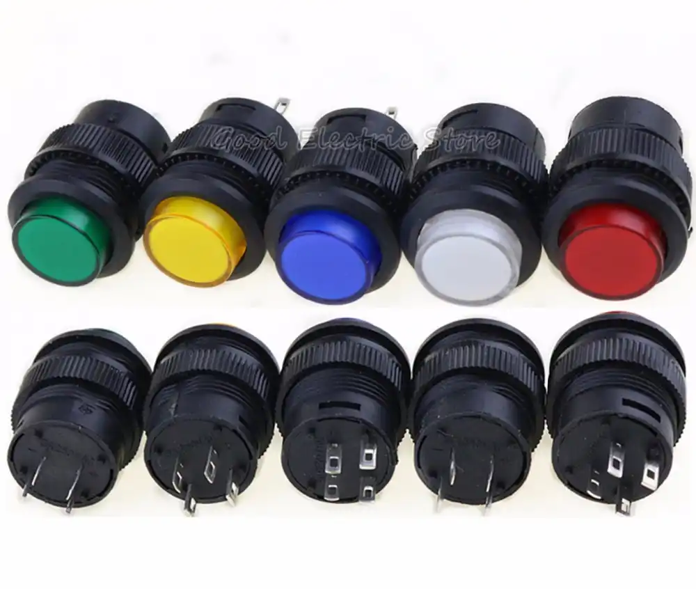 ON Push Button Car//Boat Switch WA 5Pcs 12mm Colorful Locking Latching OFF