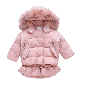 

Baby Parkas Coats For Girls Clothing Thick Fur Collar Winter Jackets 2 3 4 5 6 7 8 9 10 11 12 Years Warm Cotton Girls Outerwear