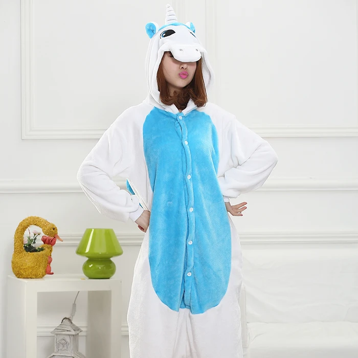 Animals Kigurumi Unicorn Cosplay Costume Adult Girl Unicorn Onesie Flannel Pig Women Anime Jumpsuit Disguise Onepiece Suit