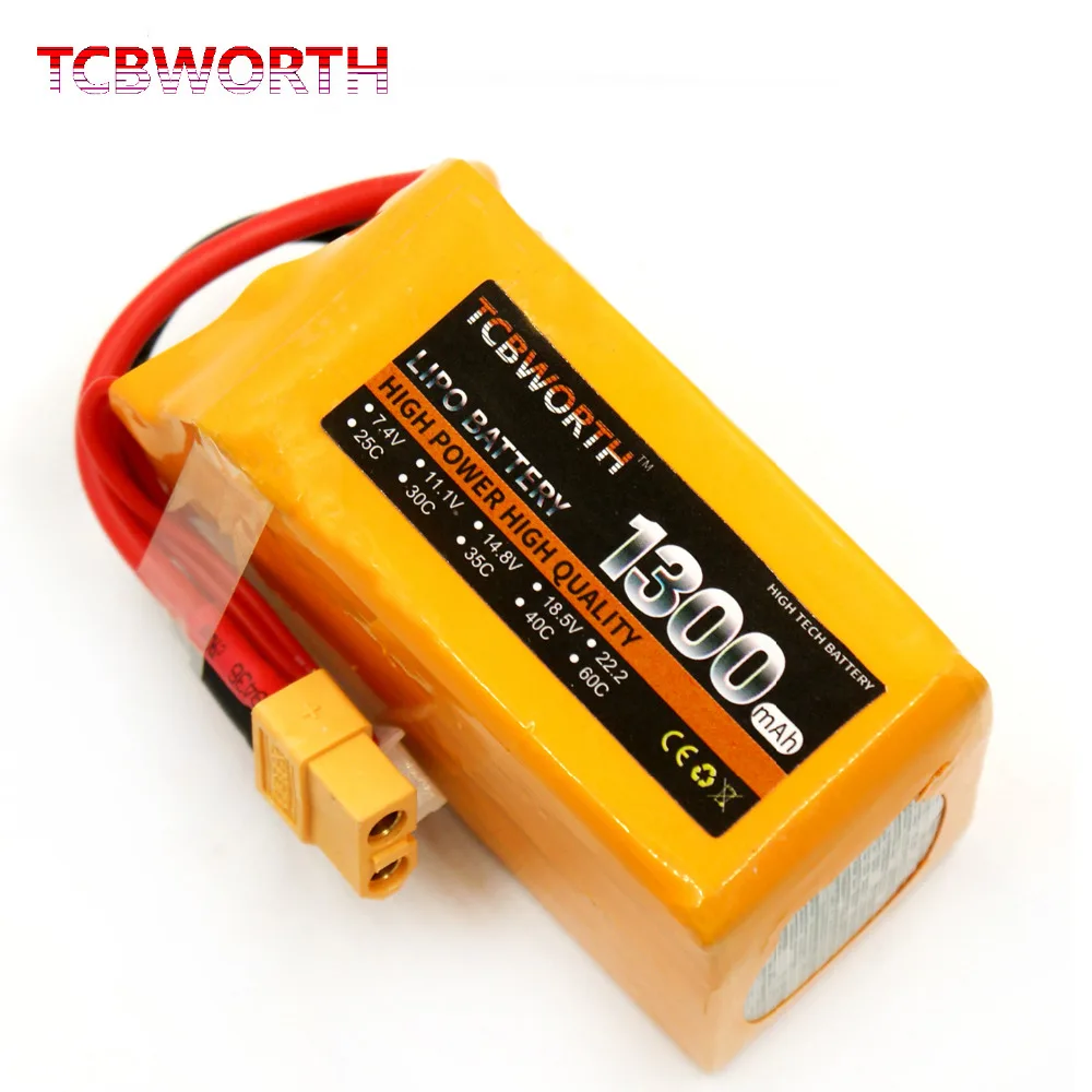 

6S 22.2V 1300mAh 40C-80C RC High Rate LiPo battery For RC Helicopter Airplane Car Boat Quadrotor RC Li-ion battery TCBWORTH