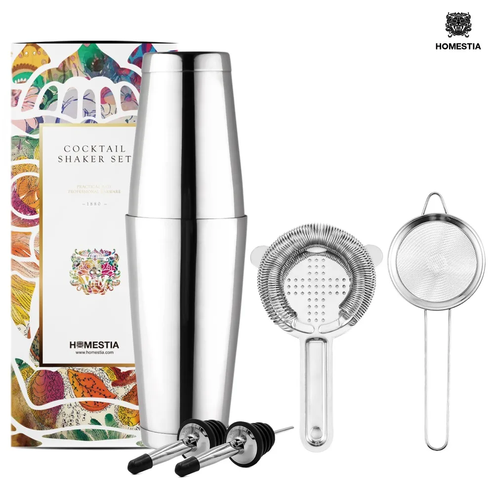 5pcs Pack Boston Shaker Cocktail Shaker Stainless steel Strainer Mesh