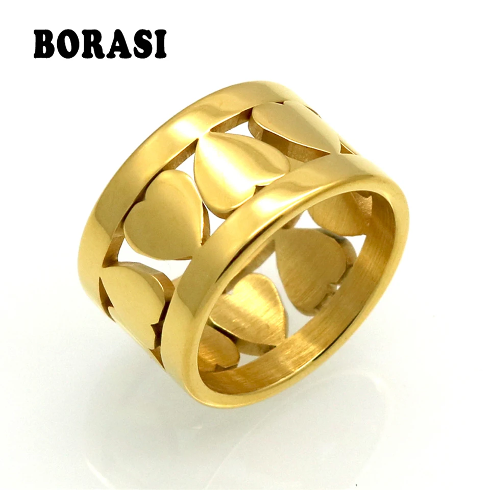 

Mopera Brand "Ten Hearts In A Circle" Anel Love Heart Ring Anniversary Engagement Wedding Rings For Women Titanium Steel Jewelry