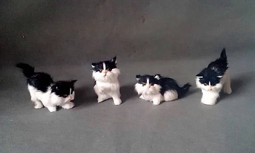 Wauw Brood menu Mini Katten Hard Model Ongeveer 11Cm, polyethyleen & Fur Black & White  Katten Een Lot/4 Stuks, Prop, Woondecoratie Xmas Gift 0947|mini cat|white  catcat lot - AliExpress