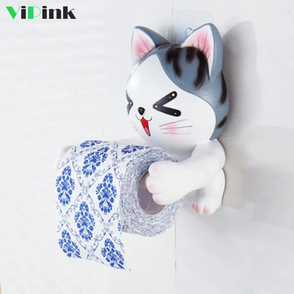 2605 26 De Réductiondessin Animé Créatif Papier Toilette Porte Serviettes 3d Chat Chien Punch Free Suspendu Porte Serviettes En Papier Maison