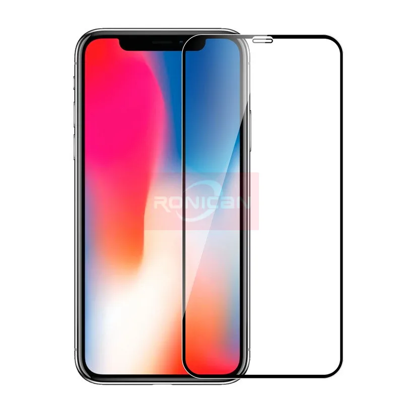 Полное покрытие закаленное стекло на iPhone XR 11 Pro MAX Защита экрана для iPhone X XR 3D изогнутые края Защитное стекло для экрана пленка