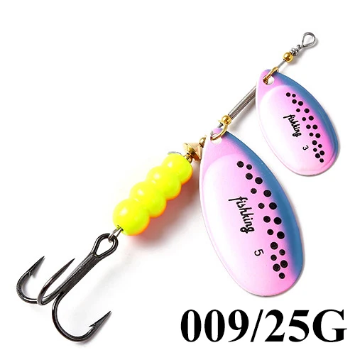 FISHKING 3#+ 5# металлический рыболовный крючок, длинная литая жесткая ложка, крючок, Базз, бас, щука, рыболовный крючок, Спиннер, приманка - Цвет: 009