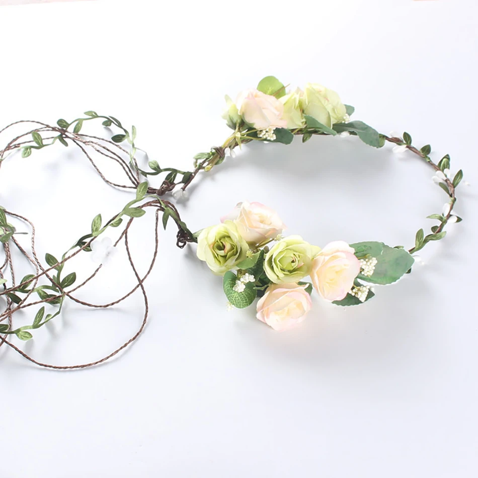 

New Bohemian Flower Wreath headband for wedding event decoration, Wreath flower headdress travel beach Decor