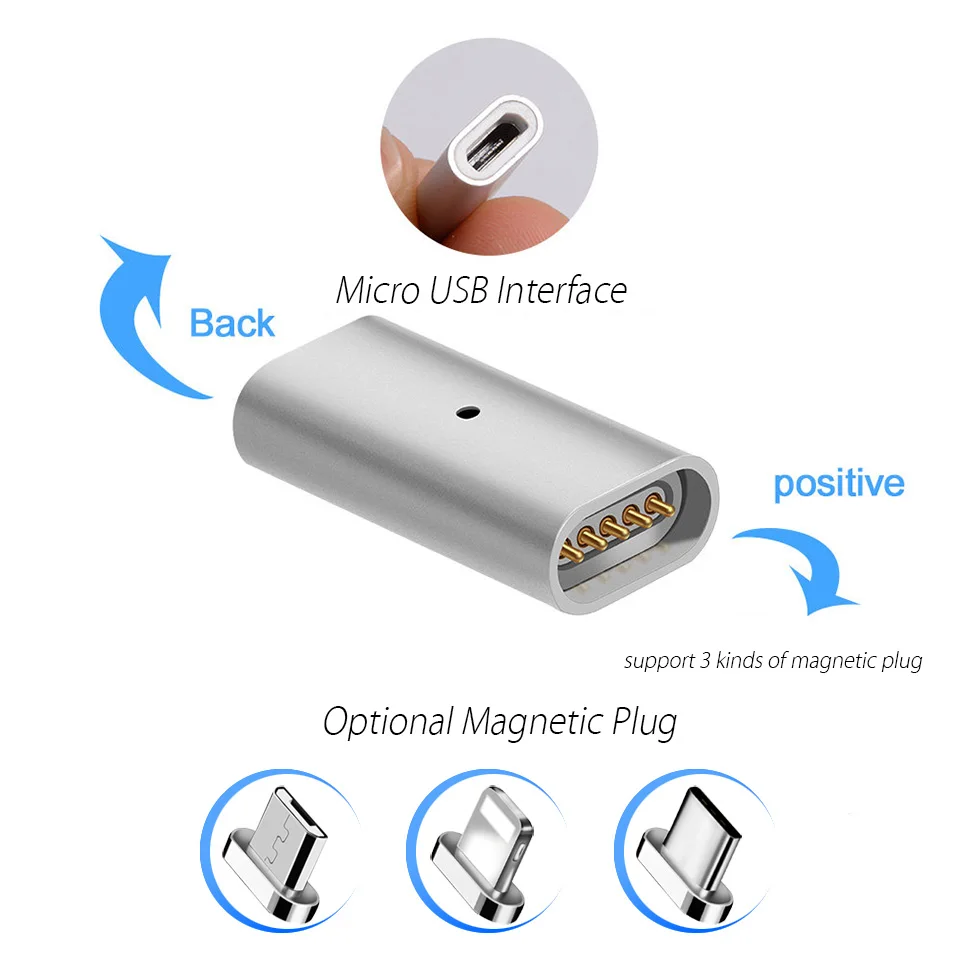 USB Магнитный адаптер типа c Micro USB магнитный разъем для iPhone samsung Quick Charge 3,0 Магнитный usb зарядный кабель конвертер