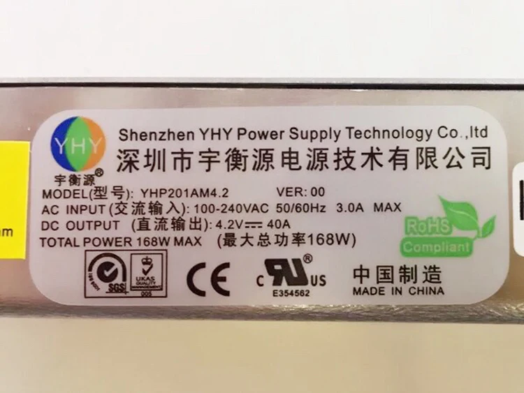Tela de Exibição Especial de Comutação Fonte de Alimentação Yhp201am4.2 4.2 v 40a Alta Qualidade Gabinete Aluguer Levou da 168 w ul ce 8 supply power