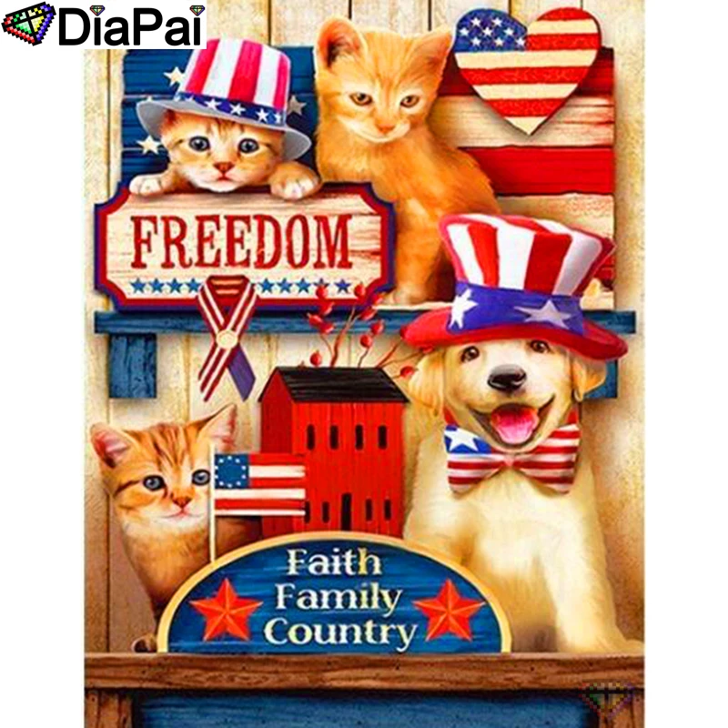 DIAPAI 100% Full Square/Round Drill 5D DIY Diamond Painting &quotAnimal dog text&quot Embroidery Cross Stitch 3D Decor A19250 | Дом и сад