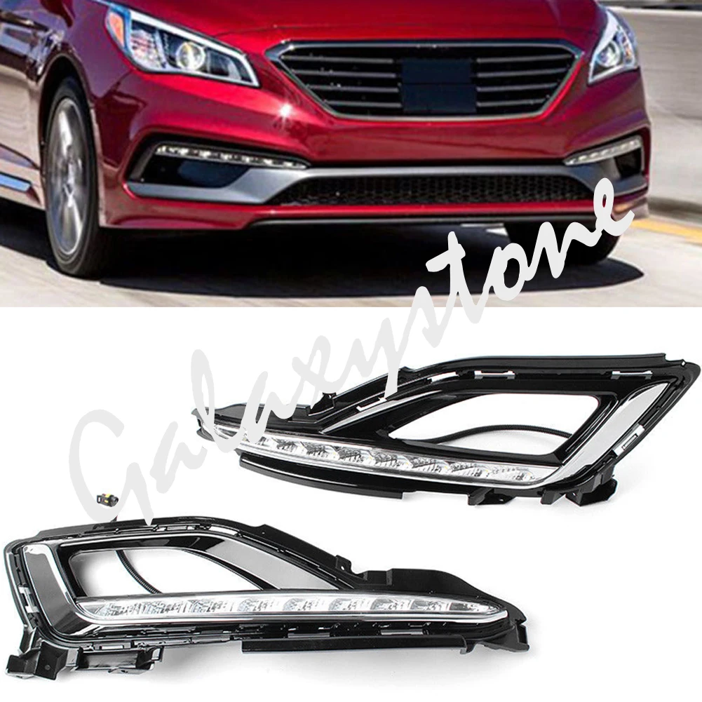 

Set LED Daytime Running Lights Turn Signal Lamp for Hyundai Sonata LF 2015 2016
