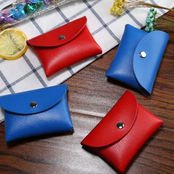 

1 Piece Fashion Fake Leather Coin Purse Small Solid Color Key Coin Wallet Multifunction Children Kids Money Bag Pocket Wallets