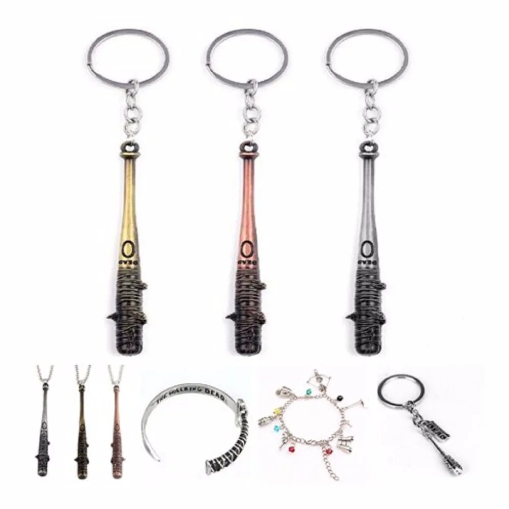 

New The Walking Dead figure Keychain Negan's Bat Stick LUCILLE Keyring Men Car Women Bag action figure Pendant toys gift