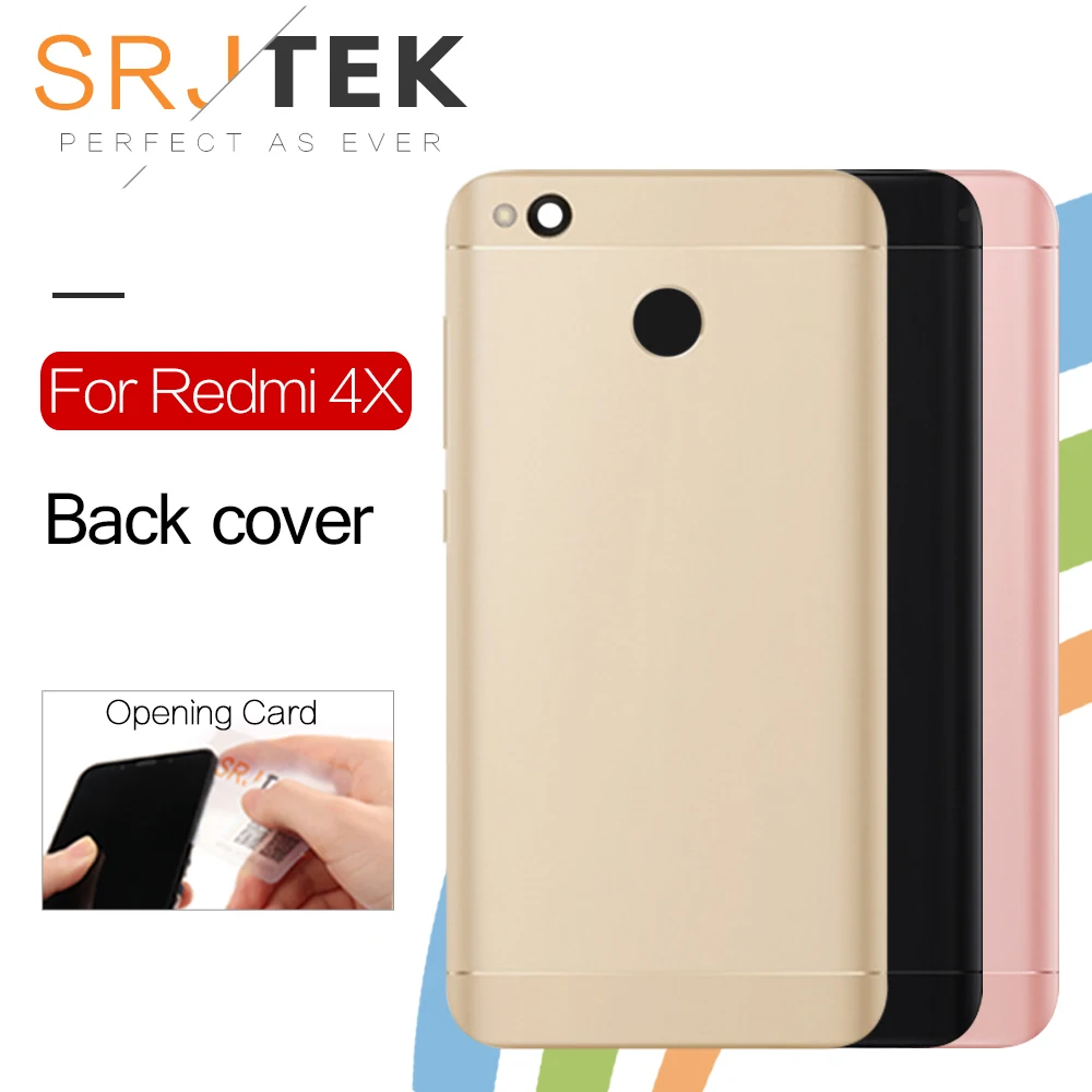 SRJTEK задняя панель корпуса для XIAOMI Redmi 4X крышка Батарейная дверь с кнопкой