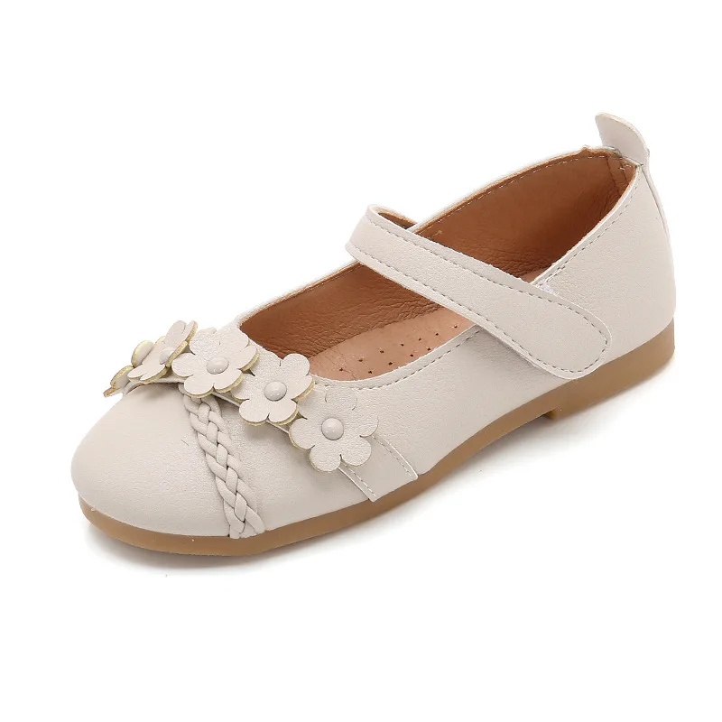 Pink Black 2019New Kid Shoes Childrens Girls Shoes Flowers Princess Soft bottom Flat Shoes 3 4 5 6 7 8 9 10 11 12 13 14 15T