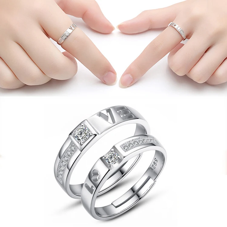 Summer Autumn Korean Style Silver Plated Rings Couple Rings For Male
