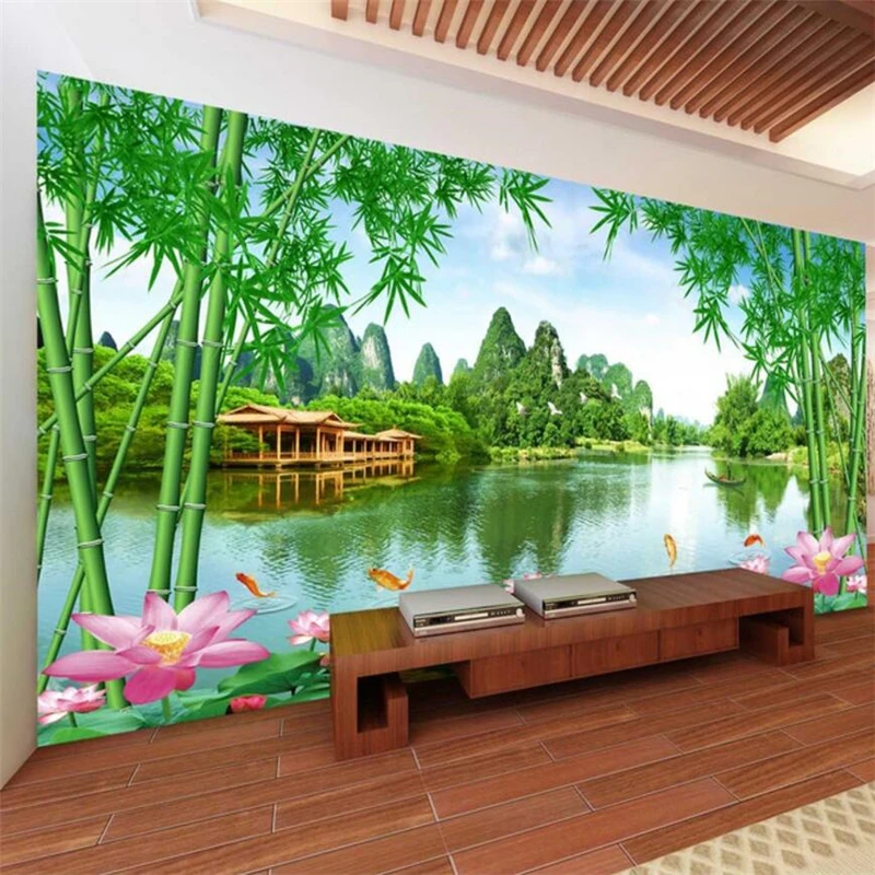 beibehang Custom wallpaper 3d large photo wall murals mountain clear scenery Jiangnan good scenery TV background 3d wallpapers custom photo wallpaper natural scenery mangrove landscape custom wallpaper business hotel home decoration backdrop murals