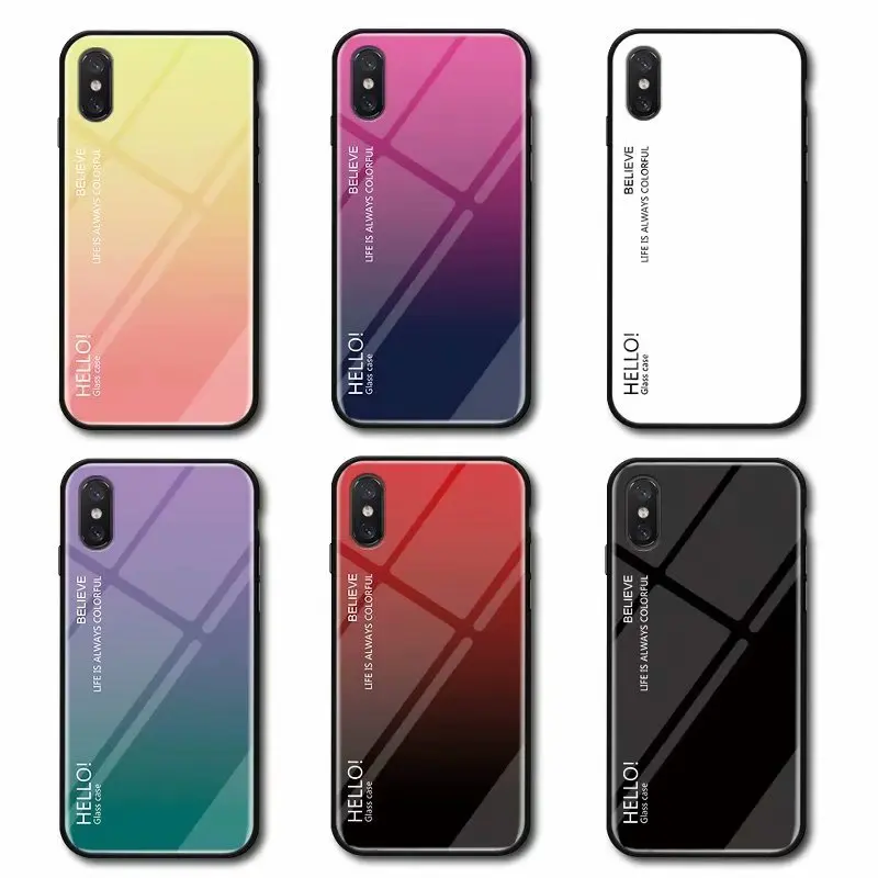 

1pcs/lot Gradient Tempered Glass Cover Case For Xiaomi Mi8 Pro Pocophone F1 A2 Lite Redmi Note 6 Pro MAX 3