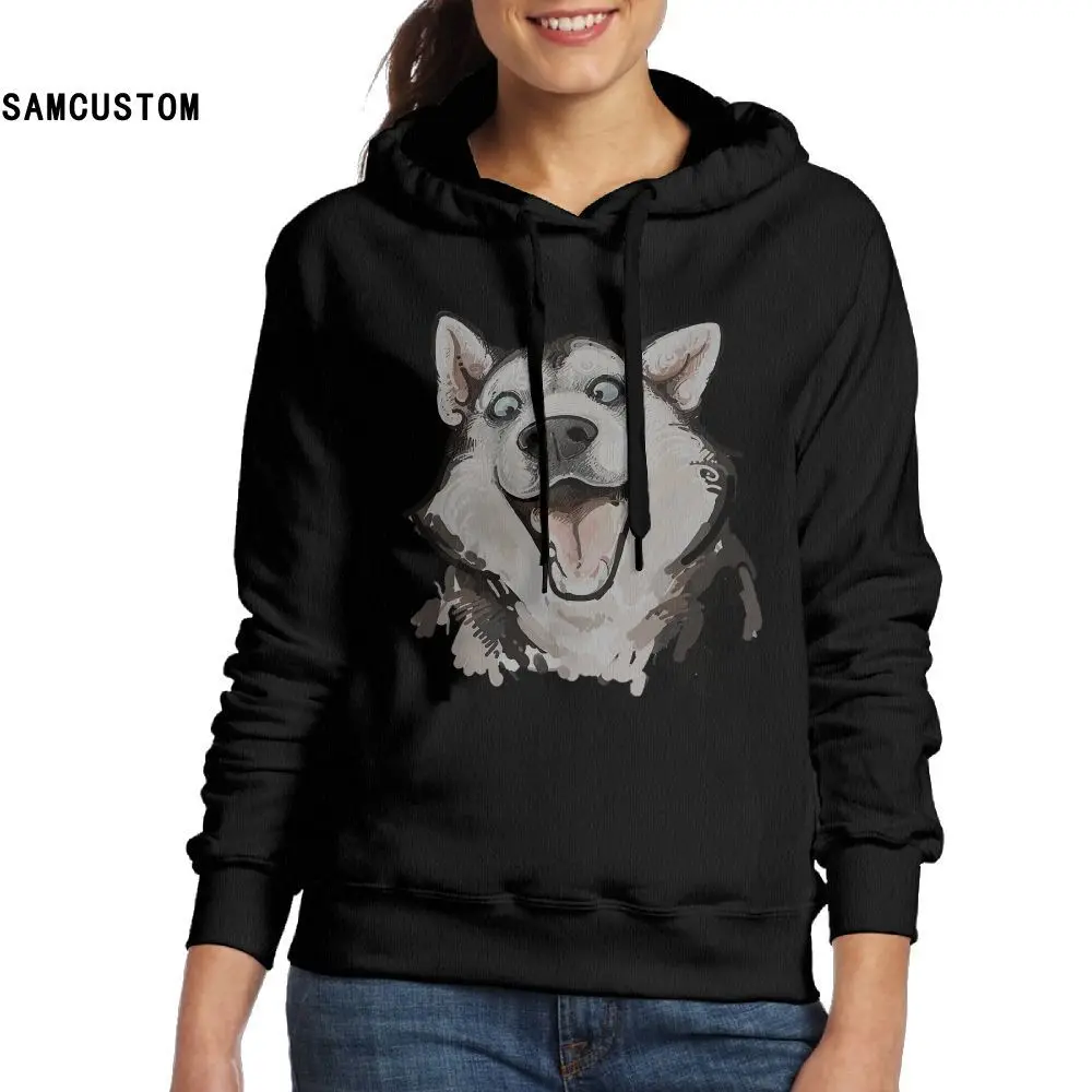 

SAMCUSTOM New style Ladies Hoodies and No pockets Sweatshirts Funny than the huskies spit the 3D print Fashion hoodie For Women