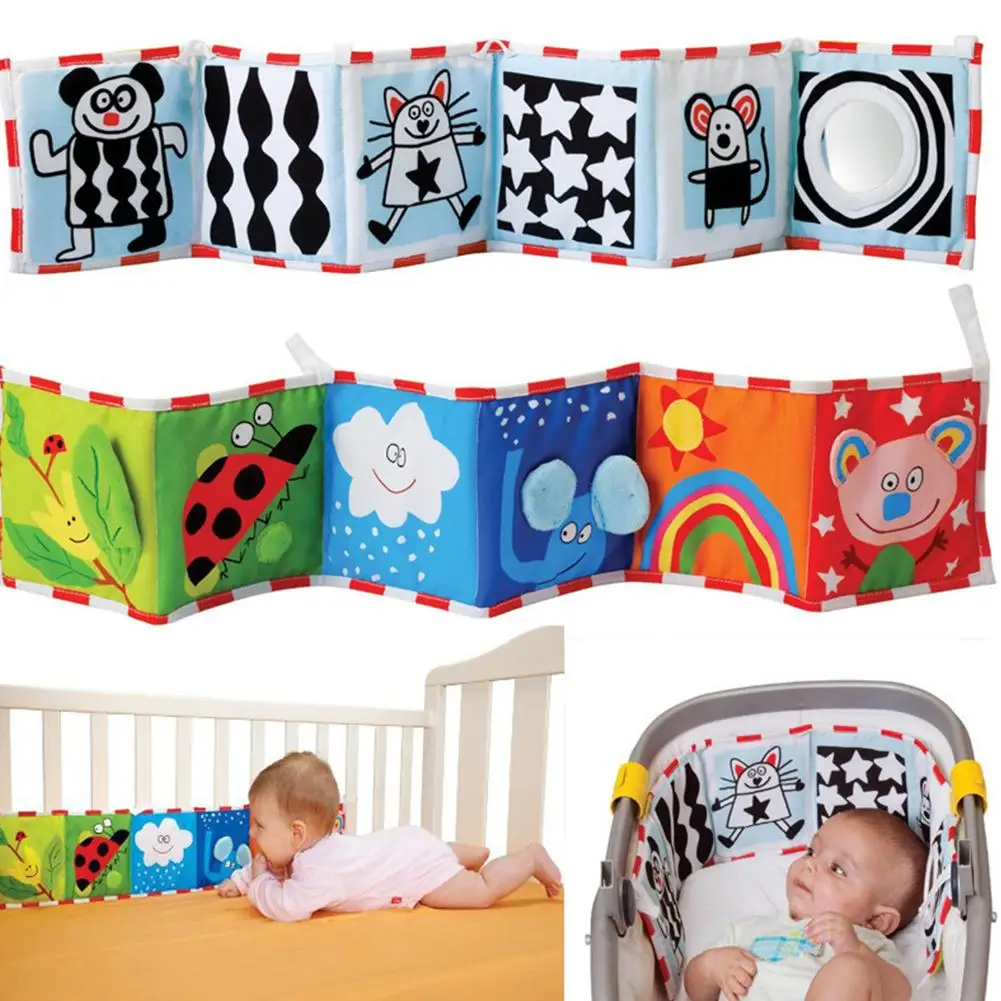 

Fashion Double-sided Crib Bed Baby Cloth Book Color Animal Cognition Educational Toy