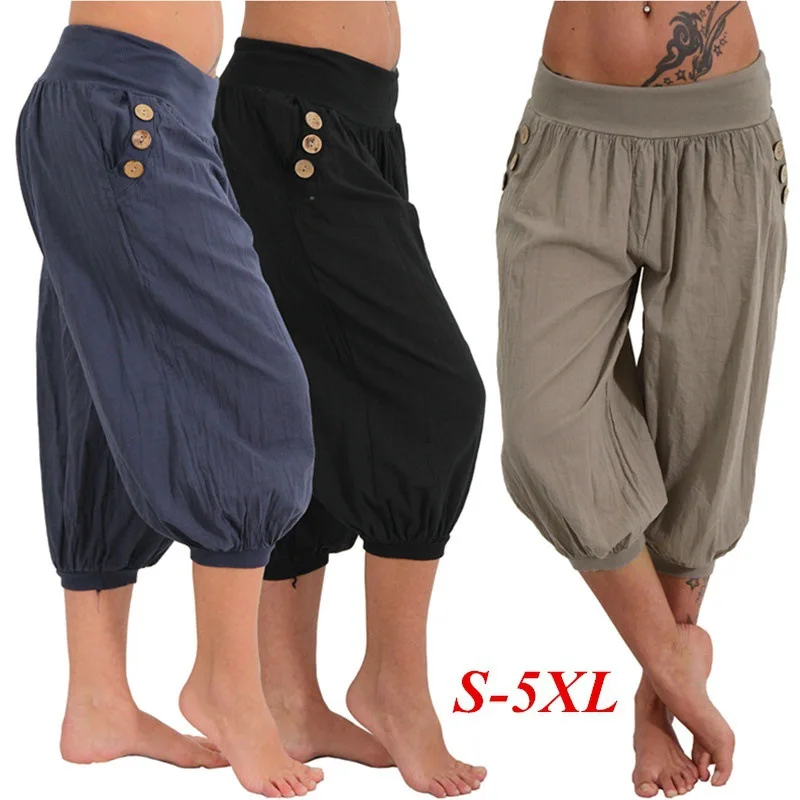 

Летние брюки женские широкие брюки Модная женская одежда большой размер 5XL