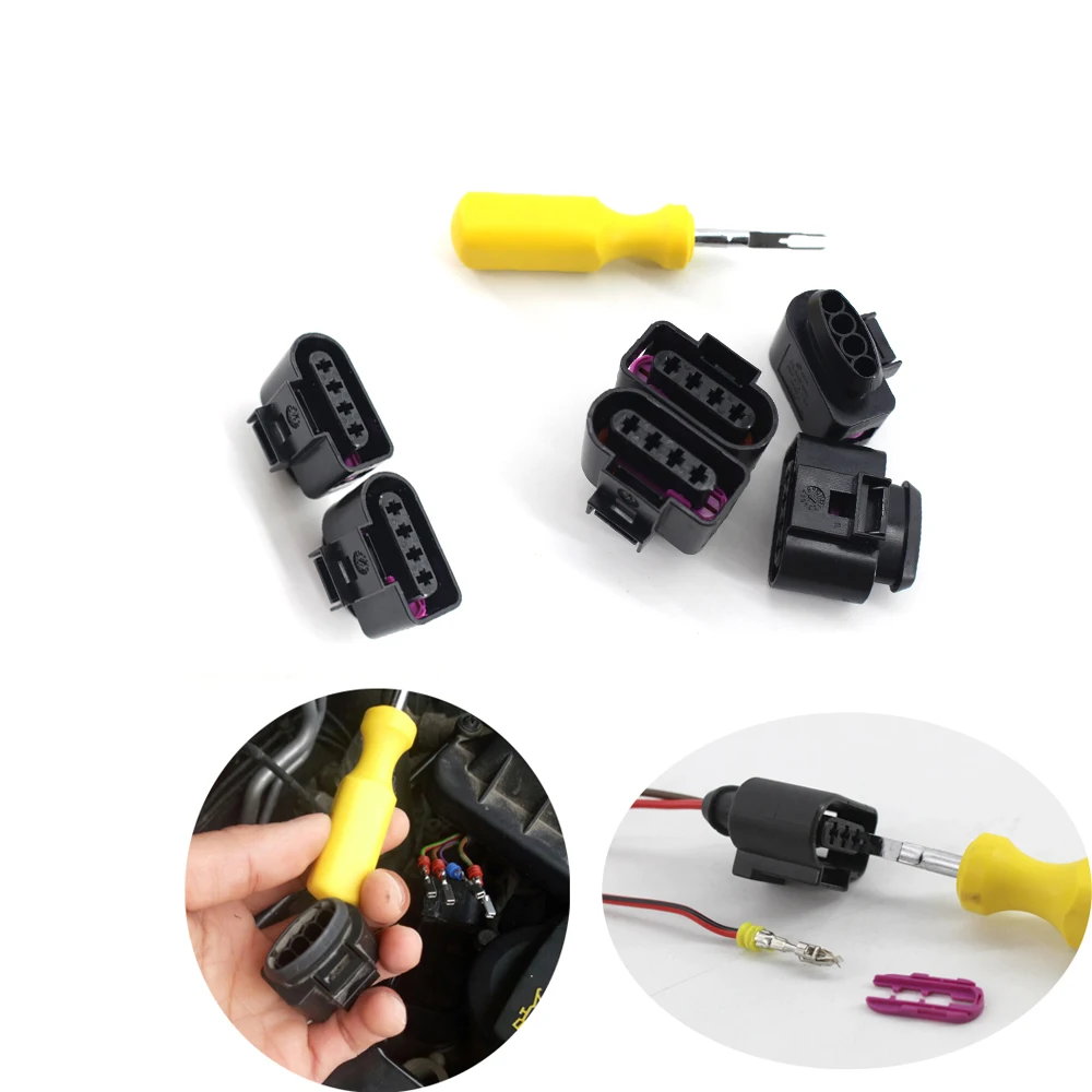

6*Ignition Coil Connector Repair Kit Harness Plug Wiring for Audi VW 4B0973724