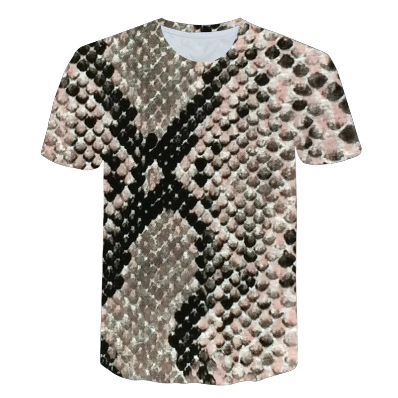 

BIANYILONG 2019 new cute T-shirt black Mamba snake skin black and white pattern T-shirt Unisex personality T-shirt