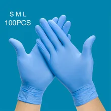 100 шт./компл. одноразовый Нитриловый латексные перчатки для домашнего использования чистящие кухонные медицинские перчатки S-L высококачественные аксессуары для укладки HB88