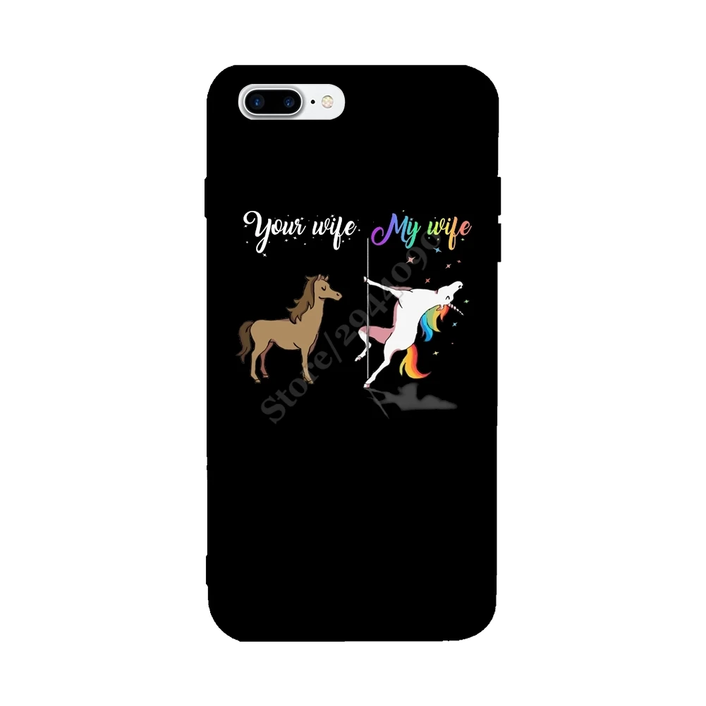 Новый ваша жена моя Единорог для iPhone 6 S 7 8 Plus Мягкие TPU ультра-тонкий защитить