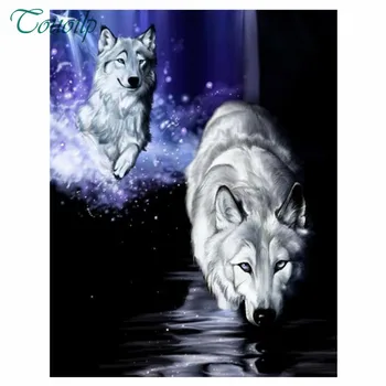 

Animals Embroidery Diamond Painting Wolf Puzzle, Picture Of Rhinestones Mosaic Handicraft Cross-Stitch Square Diamonds Crafts