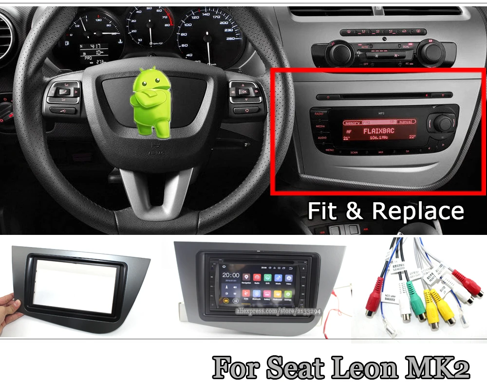 Top Liandlee Android 7.1 UP For Seat Leon MK2 2005~2012 Stereo BT Video Wifi DVD Player Carplay Map GPS Navi Navigation Multimedia 9