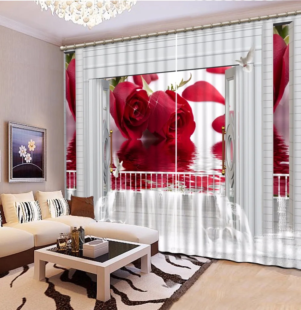 3D Blackout Curtains For Living room Water rose Bedroom ... on {keyword}
