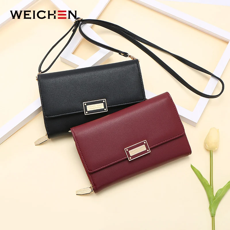 WEICHEN 2019 New Multi-functiona Ladies Shoulder Bag & Clutch Big Capacity Leather Female Wallet Purses Messenger Bag Women NEW