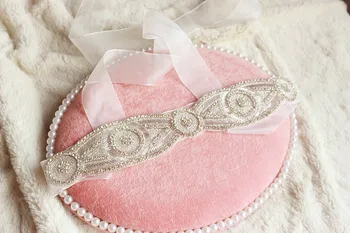 

Sparkly Blings Shinning Bridal Sash Wedding Belt Beaded Rhinestone applique with tulle Ribbon