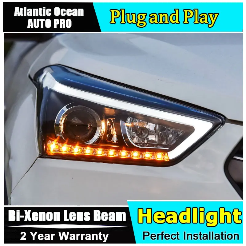 Светодиодный головной фонарь для Hyundai ix25 фары 2015 2019 Creta H7 hid биксеноновые линзы