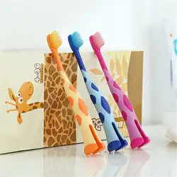 Модные милые Жираф Дети учебные зубные щетки мягкая подставка кисточки зубные уход за полостью рта