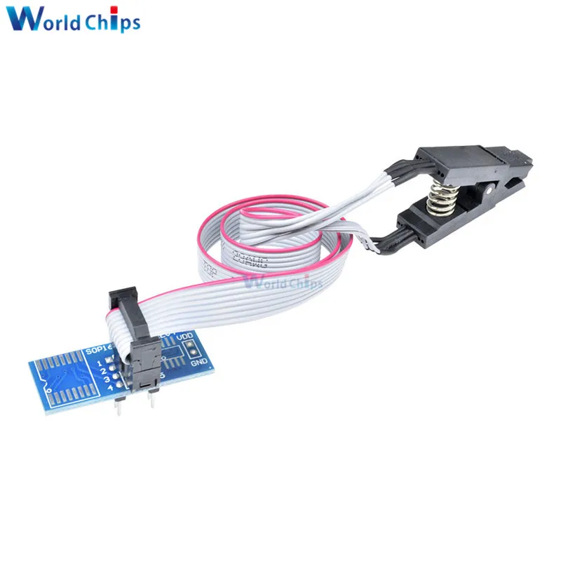 SOIC8 SOP8 DIP8 Формат Флэш чип зажим для проверки ИС разъем Adpter BIOS 24 25 93 USB программатор
