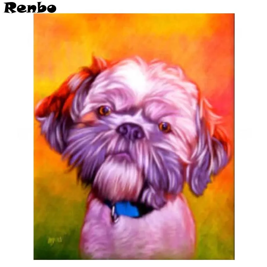 

5D DIY Diamond Painting "Shih Tzu Pet Dog" Cross Stitch Diamond Embroidery Picture of Rhinestone Mosaic Full square Drill