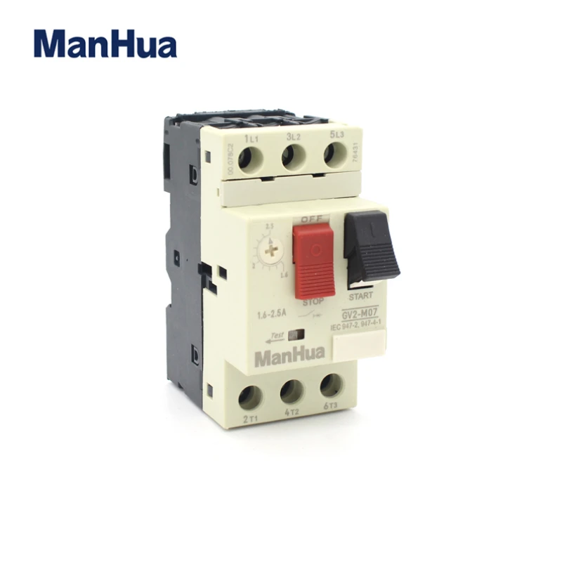 Manhua управление двигателем и защита 1.6A-2.5A GV2 M07-C автоматический выключатель электродвигателя
